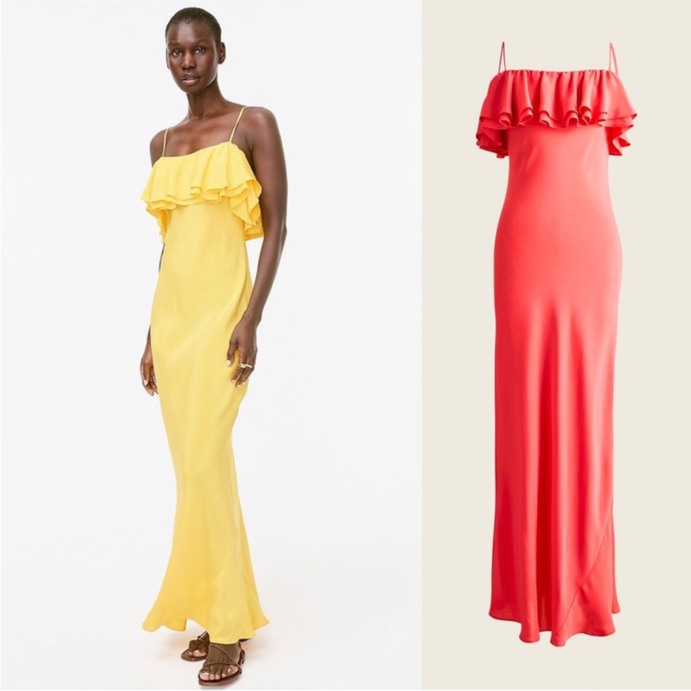 J. Crew Ruffle Silk Slip Dress Women’s 16